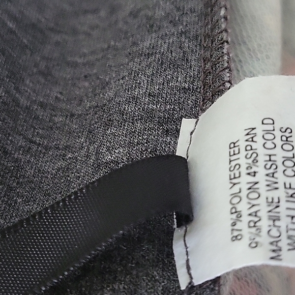 MOA Collection gray cardigan with coral & turquoise floral print-RUNS SMALL - Picture 9 of 13